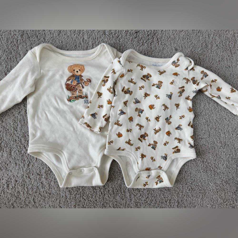 Ralph Lauren baby boy bear sweatshirt set and bodysuits - Picture 5 of 7